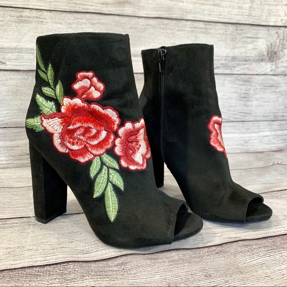 peep toe booties 2 inch heel